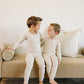 Taupe Stripe Ribbed Bamboo Cozy Set