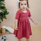 Organic Cotton Twirl Dress - Red or Green