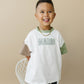 T-Shirt-Strampler mit individueller Stickerei und Farbblockdesign