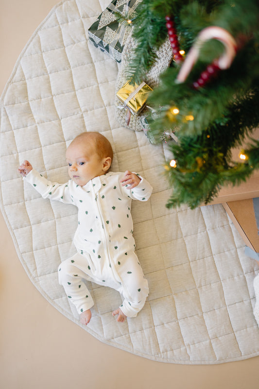 Tiny Trees Ribbed Bamboo Zippy Romper