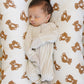 Taupe Stripe Ribbed Bamboo Zipper