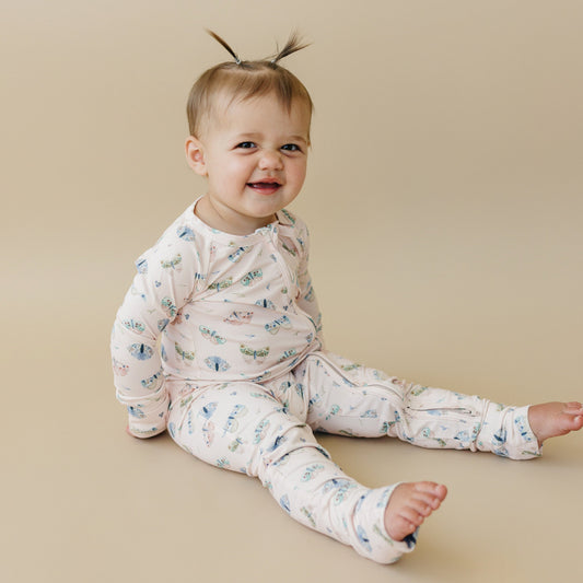 Luna Moths Bamboo Zippy Romper