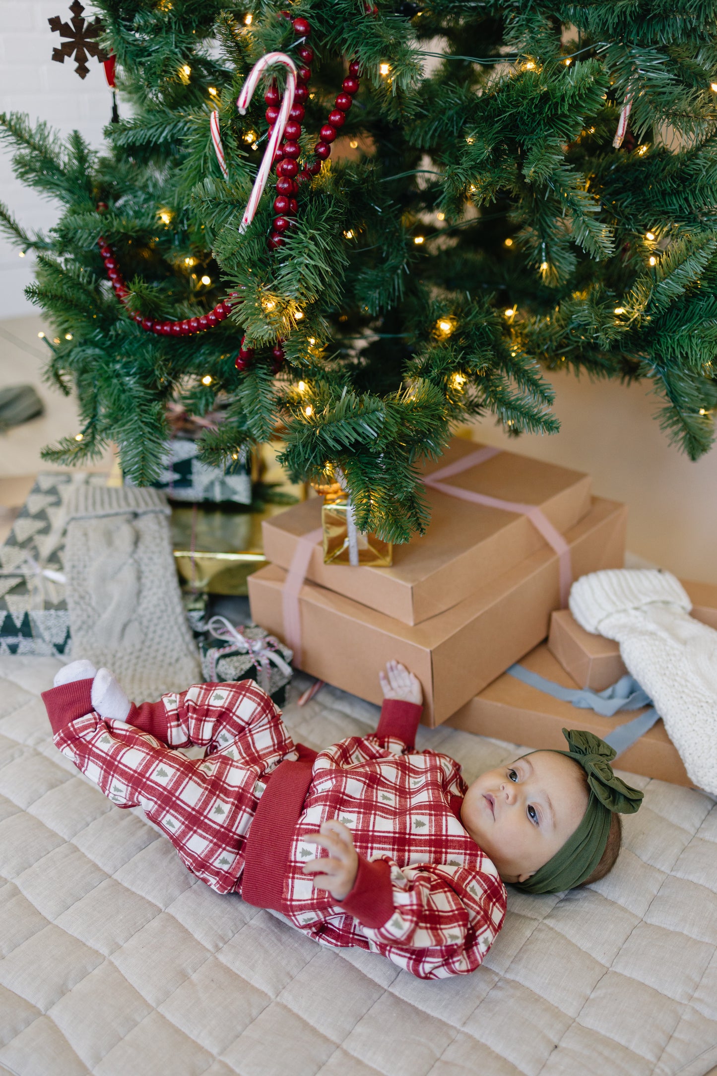 Red Plaid Christmas Tree Joggers