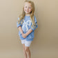 Blue Toile Applique Bow Sweatshirt Romper or Crewneck