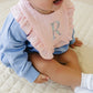 Custom Embroidered Ruffled Muslin Bib - more colors