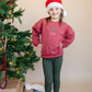 Custom Embroidered Christmas Bow Sweatshirt or Romper