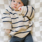 Stripe Button Knit Sweater
