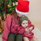 Custom Embroidered Christmas Bow Sweatshirt or Romper