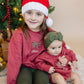 Custom Embroidered Christmas Bow Sweatshirt or Romper