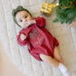 Custom Embroidered Christmas Bow Sweatshirt or Romper