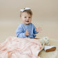 Custom Embroidered Knit Blanket - Blush Pink