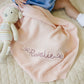 Custom Embroidered Knit Blanket - Blush Pink