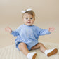 Custom Embroidered Crewneck Sweatshirt or Romper - Light Blue