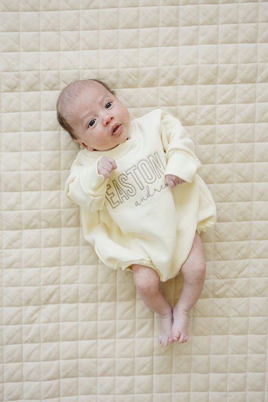 Custom Embroidered Sweatshirt Romper