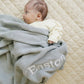Custom Embroidered Knit Blanket - Blue Gray
