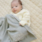 Custom Embroidered Knit Blanket - Blue Gray