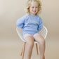 Custom Embroidered Crewneck Sweatshirt or Romper - Light Blue
