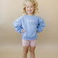 Custom Embroidered Crewneck Sweatshirt or Romper - Light Blue