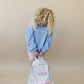 NEW Custom Embroidered Ruffle Floral Backpack