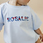 Custom Embroidered Light Blue 4th of July T-Shirt Romper - bow or pick your own design!