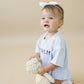 Custom Embroidered Light Blue 4th of July T-Shirt Romper - bow or pick your own design!
