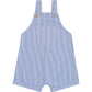 Blue Stripe Short Linen Overalls