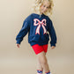4th of July Tulip Bow Applique Crewneck Sweatshirt