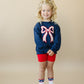 4th of July Tulip Bow Applique Crewneck Sweatshirt