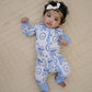 Bamboo Zip Romper | Blue Bow