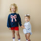 4th of July Tulip Bow Applique Crewneck Sweatshirt