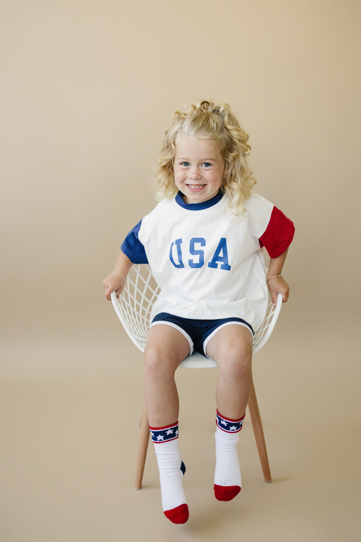 USA-Farbblock-T-Shirt