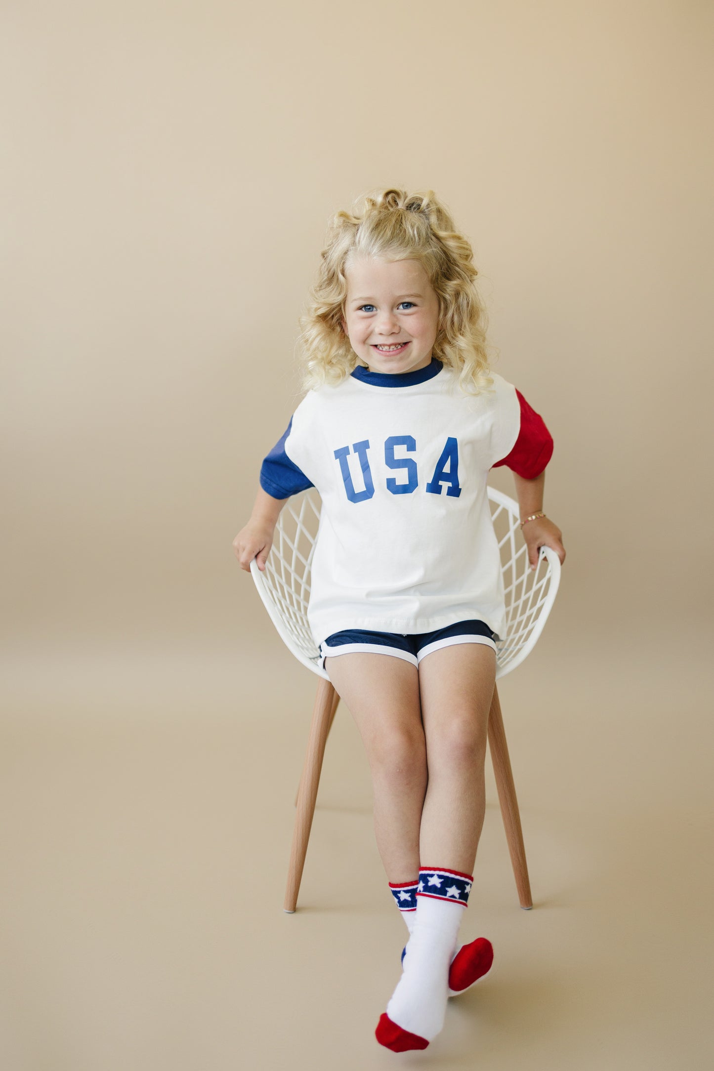 USA-Farbblock-T-Shirt