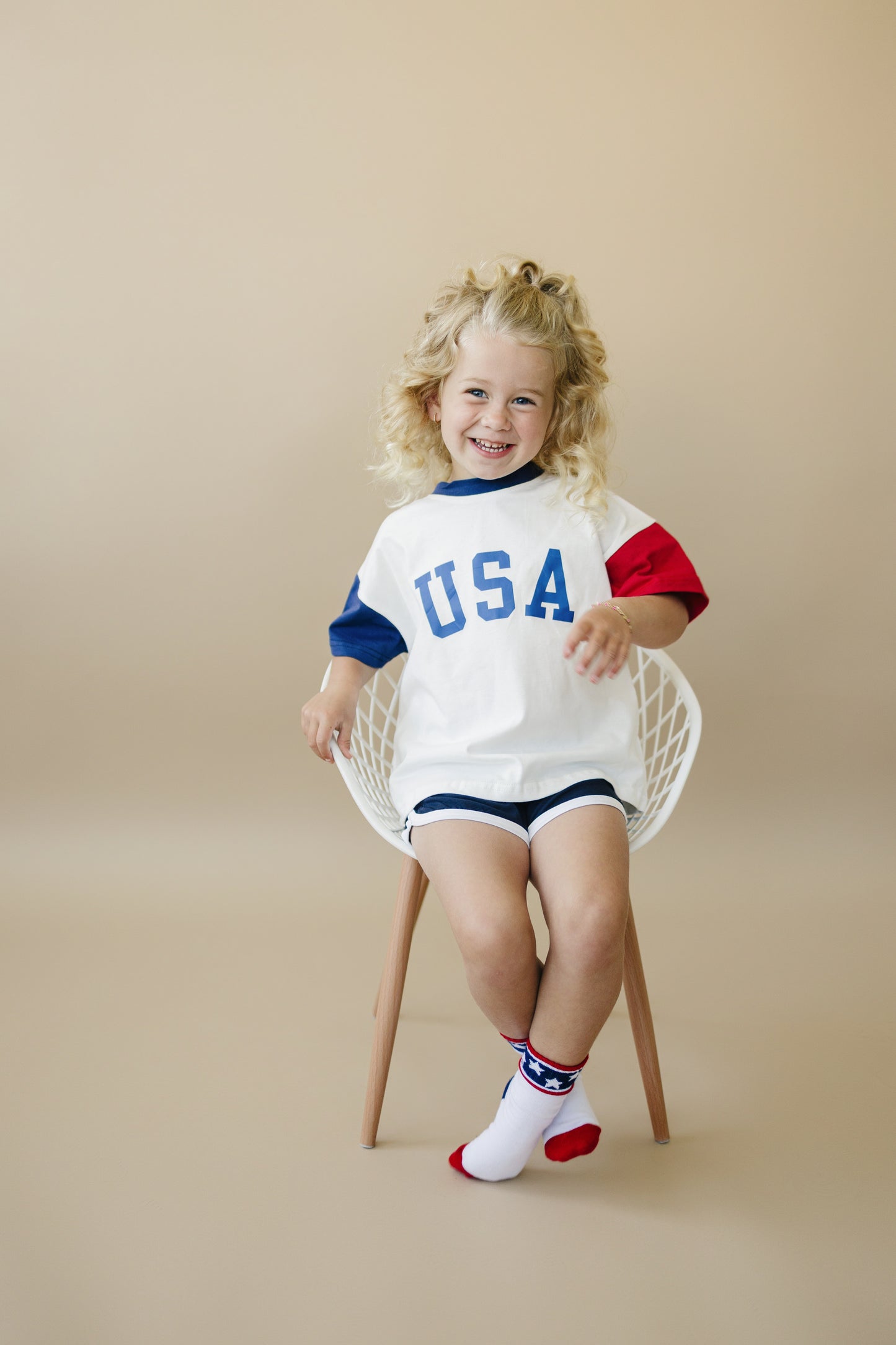 USA-Farbblock-T-Shirt