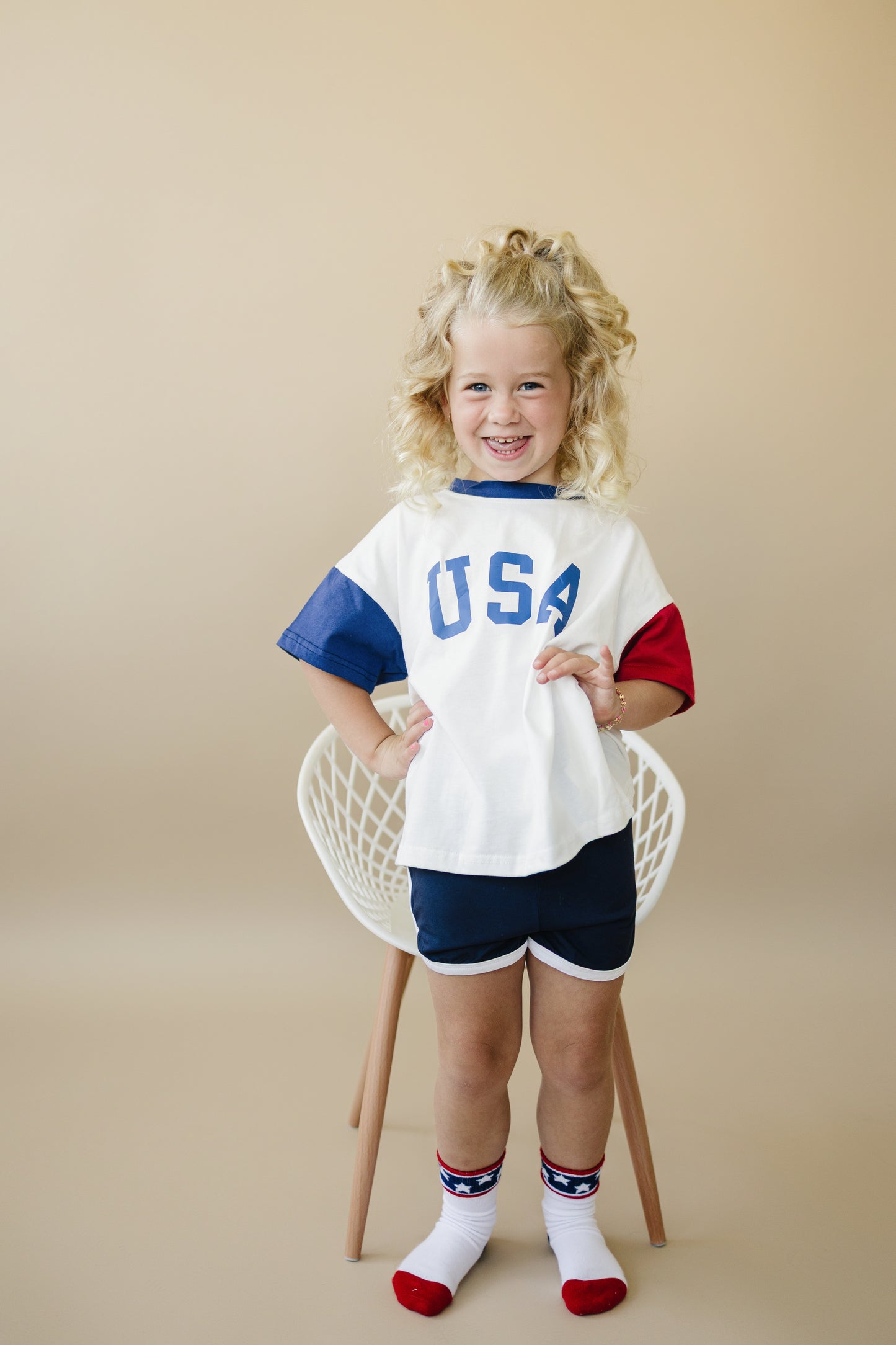 USA-Farbblock-T-Shirt