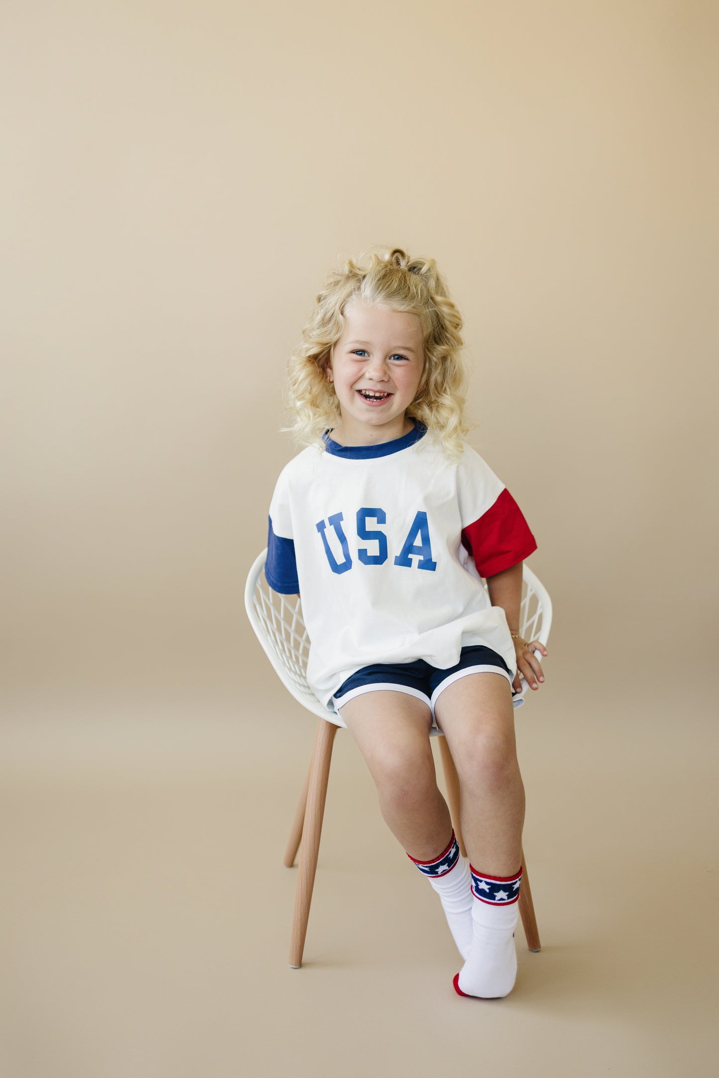 USA-Farbblock-T-Shirt