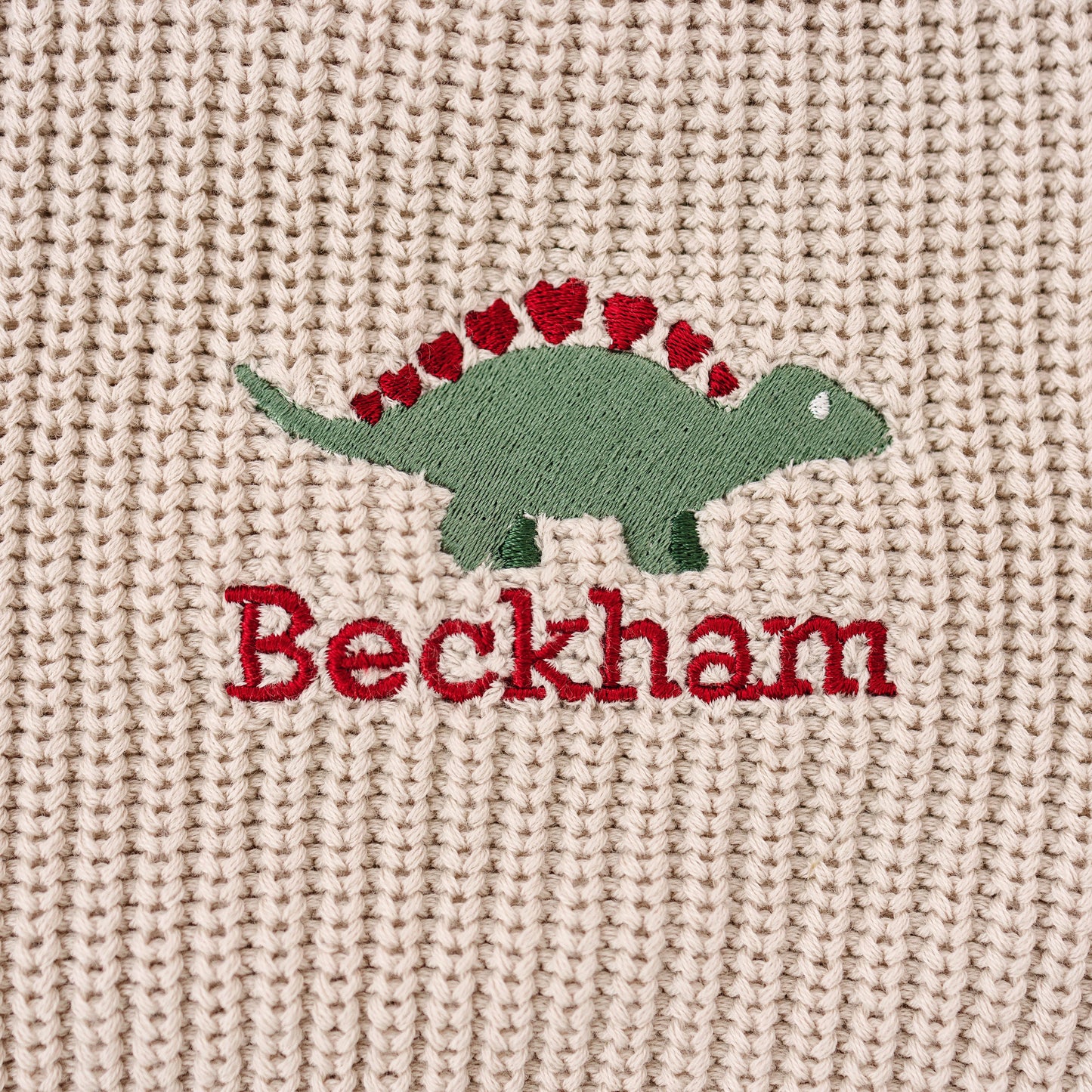 Custom Embroidered Valentine's Knit Sweater - Cream