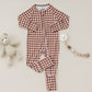 Bamboo Zip Romper | Chocolate Gingham