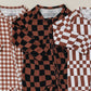Bamboo Zip Romper | Chocolate Gingham