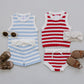 Blue Stripe Short Tank Set