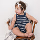 Nautical Stripe Knit Bubble Romper