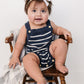 Nautical Stripe Knit Bubble Romper