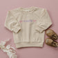 Custom Embroidered Organic Cotton Jogger Set - Cream