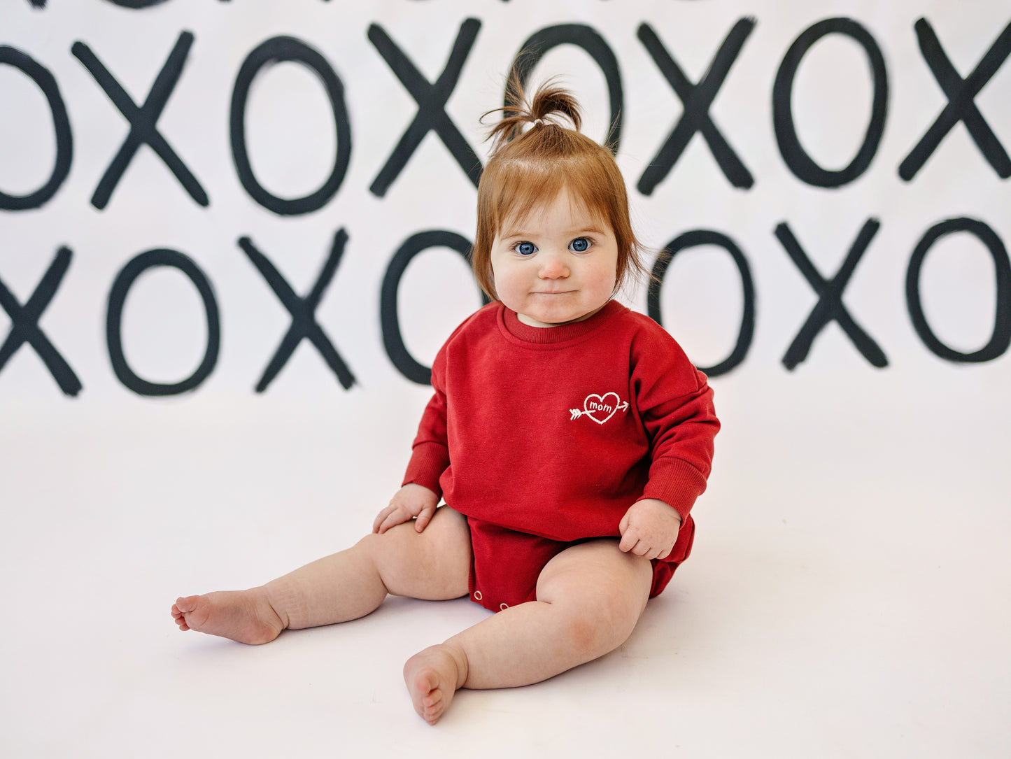 Custom Embroidered Valentine's Sweatshirt Romper