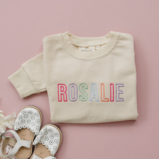 Sweatshirt-Strampler mit individueller Stickerei