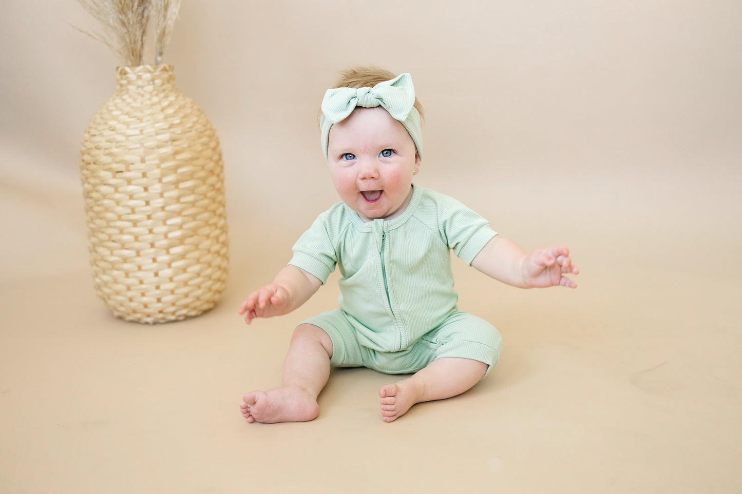 Solid Ribbed Bamboo Shorty Romper  - more colors