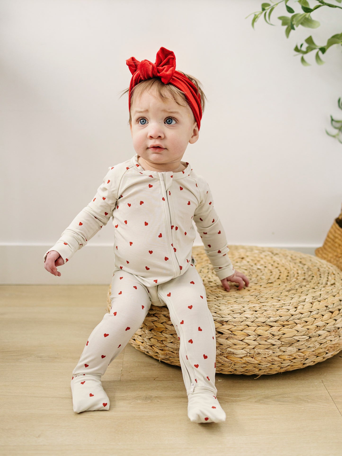 Tiny Hearts Bamboo Zippy Romper