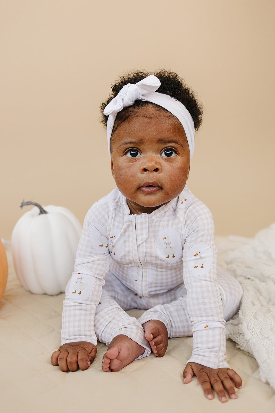 Bamboo Zip Romper | Gingham & Goose