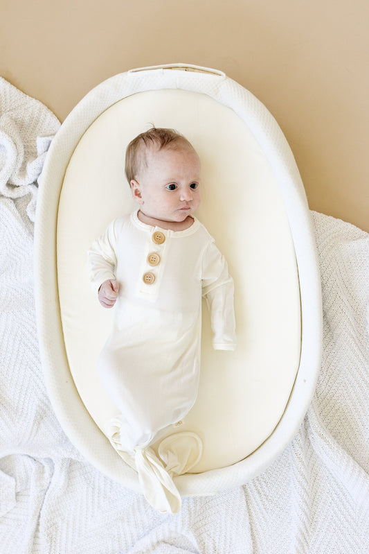 White Newborn Bamboo Gown