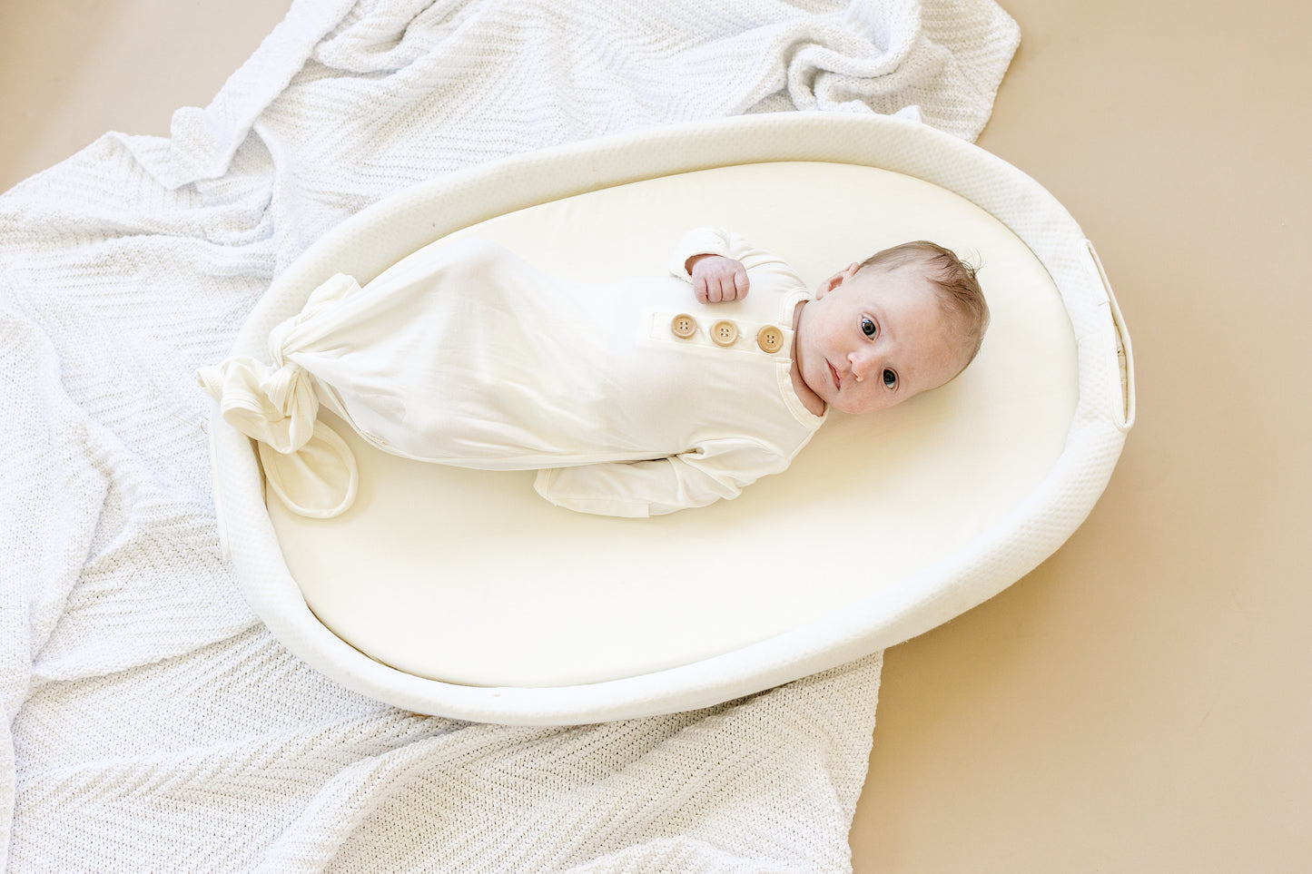 White Newborn Bamboo Gown