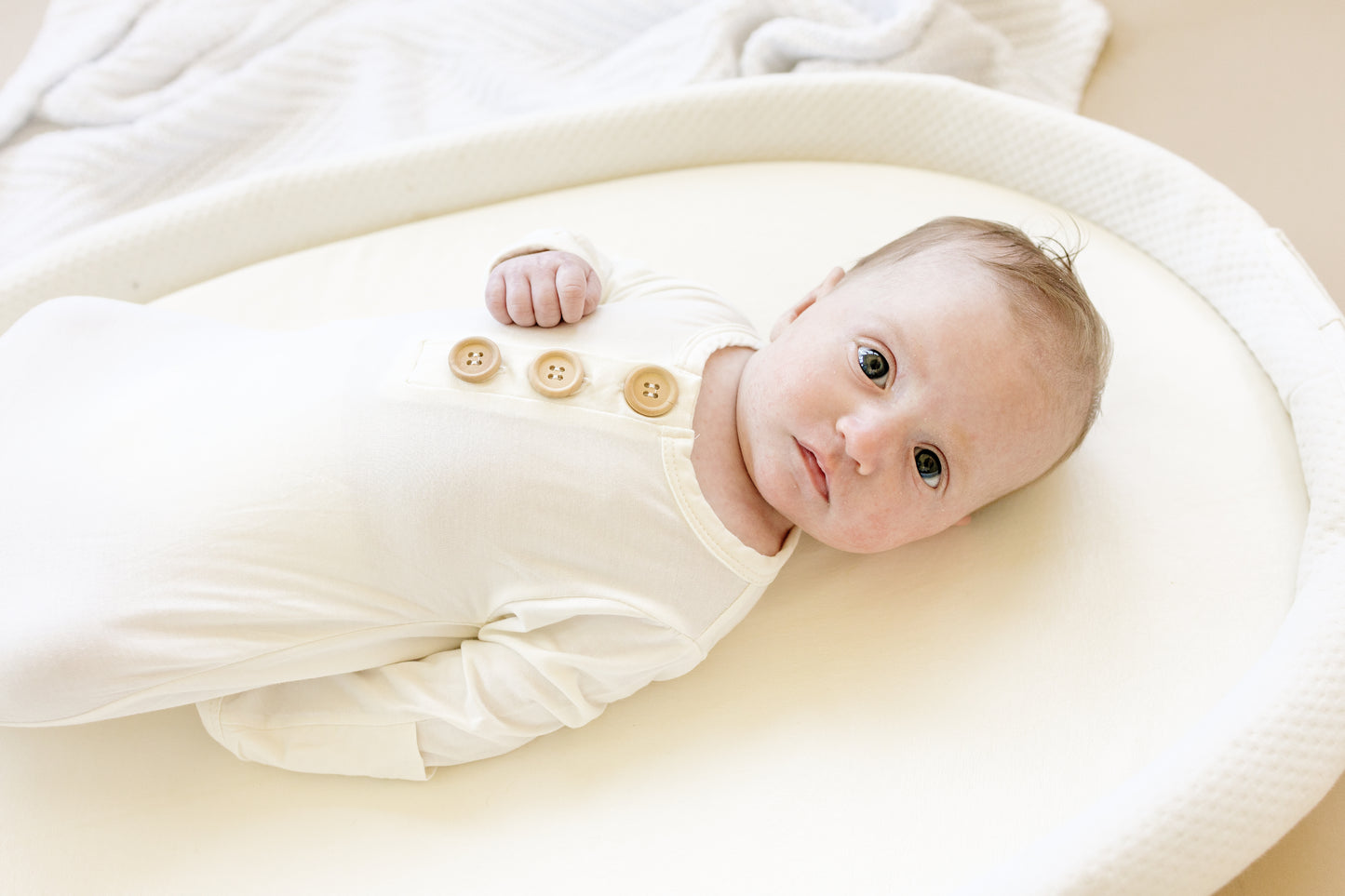 White Newborn Bamboo Gown